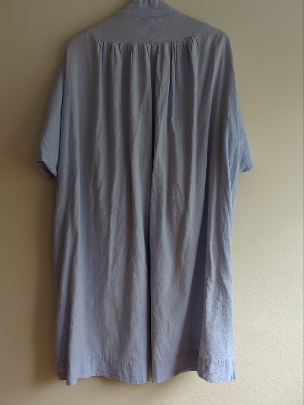 Light Blue Tunic Dress with V-Neck - Picture 2 of 3